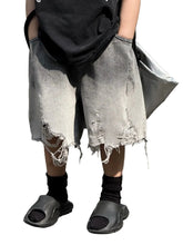 Load image into Gallery viewer, Grey Ripped Denim Short Set-Modern Baby Las Vegas
