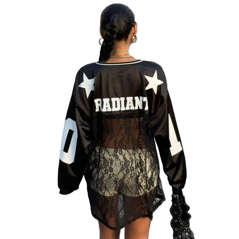 Lace Patch Number Sleeve Top-Modern Baby Las Vegas