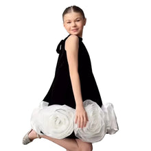 Load image into Gallery viewer, Black 3D White Flower Dress-Modern Baby Las Vegas