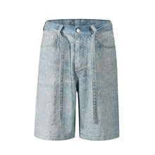 Load image into Gallery viewer, 3D Print Crystal Speckled Denim Shorts