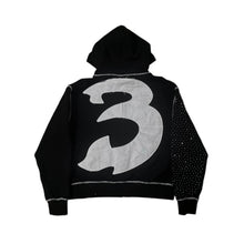 Load image into Gallery viewer, Crystal Sleeve Number 3 Hoodie-Modern Baby Las Vegas