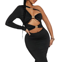 Load image into Gallery viewer, Hollow Out Gold Accent Dress-Modern Baby Las Vegas