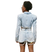 Load image into Gallery viewer, Drip Diamond Tassel Denim Set-Modern Baby Las Vegas