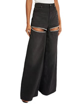 Load image into Gallery viewer, Black Diamond Hollow Out Denim Jeans-Modern Baby Las Vegas