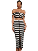 Load image into Gallery viewer, Striped Pencil Skirt Set