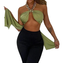 Load image into Gallery viewer, Large Metal Chain Wrap Crop Top-Modern Baby Las Vegas