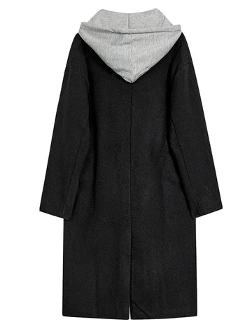 Hoodie Patch Wool Coat-Modern Baby Las Vegas