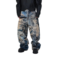 Load image into Gallery viewer, 3D Printed Graffiti Ripped Denim Jeans
