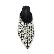 Load image into Gallery viewer, Black Crystal Stiletto Mules-Modern Baby Las Vegas
