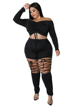 Load image into Gallery viewer, Drawstring Crop Top Bandage Pant Set-Modern Baby Las Vegas