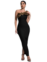 Load image into Gallery viewer, 3D Gold Flower Dress-Modern Baby Las Vegas