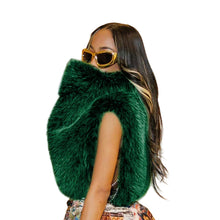 Load image into Gallery viewer, Green Fur Turtleneck Tank Top