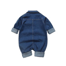 Load image into Gallery viewer, Dark Blue Denim Romper