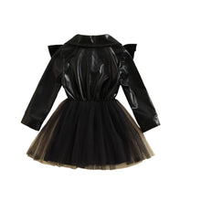 Load image into Gallery viewer, Patch Leather Mesh Dress-Modern Baby Las Vegas