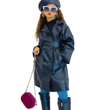 Load image into Gallery viewer, Belted Leather Trench Coat