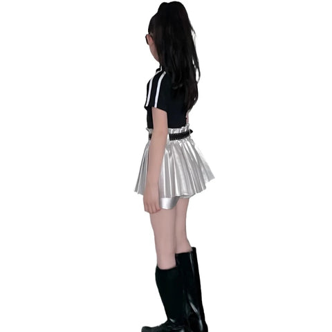 Metallic Silver Skort-Modern Baby Las Vegas