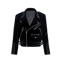 Load image into Gallery viewer, Soft Velvet Biker Jacket