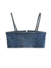 Load image into Gallery viewer, Crystal Speckled Denim Tube Top