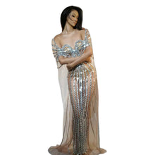 Load image into Gallery viewer, Sequin Striped Mesh Dress