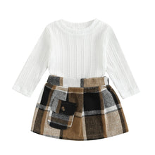 Load image into Gallery viewer, Brown Plaid Skirt Set