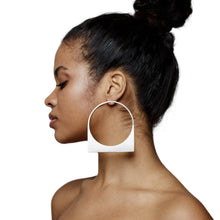 Load image into Gallery viewer, Square Hoop Earrings with Custom Name-Modern Baby Las Vegas