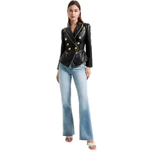 Load image into Gallery viewer, Gold Button Leather Jacket And Skirt Collection-Modern Baby Las Vegas