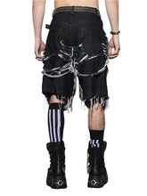 Load image into Gallery viewer, Shredded Denim Shorts-Modern Baby Las Vegas