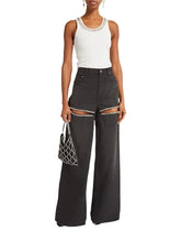 Load image into Gallery viewer, Black Diamond Hollow Out Denim Jeans-Modern Baby Las Vegas