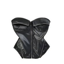Load image into Gallery viewer, Leather Zipper Tube Top-Modern Baby Las Vegas