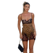 Load image into Gallery viewer, Lace Patch Leopard Dress