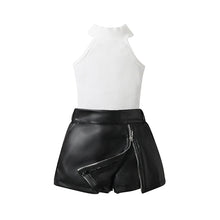 Load image into Gallery viewer, Leather Skort And Tank Top Set-Modern Baby Las Vegas