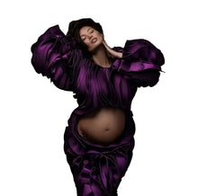 Load image into Gallery viewer, Hollow Out Ruffle Maternity Dress