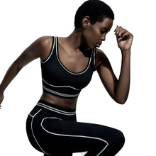 Load image into Gallery viewer, Color-blocking Striped Yoga Set