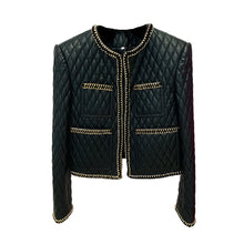 Load image into Gallery viewer, Gold Button Leather Jacket And Skirt Collection-Modern Baby Las Vegas