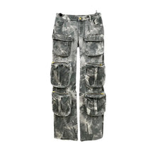 Load image into Gallery viewer, Multi-Pocket High Waist Denim Cargo Pants-Modern Baby Las Vegas
