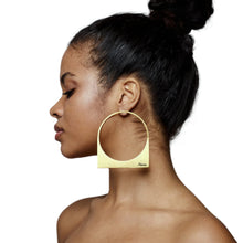Load image into Gallery viewer, Square Hoop Earrings with Custom Name-Modern Baby Las Vegas