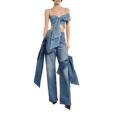 Load image into Gallery viewer, Bowknot Denim Set-Modern Baby Las Vegas
