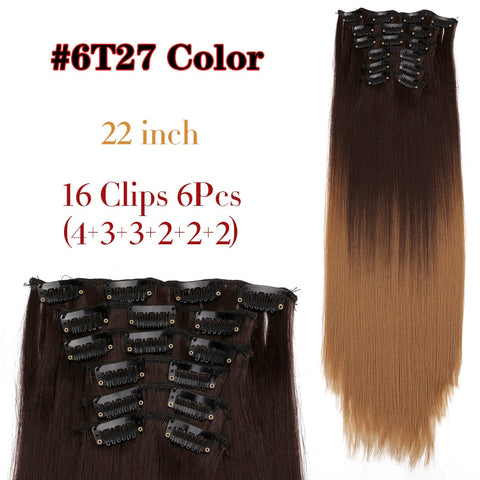 6 Piece Synthetic Clip-In Hair Extensions-Modern Baby Las Vegas