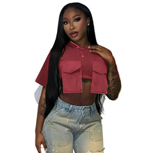 Load image into Gallery viewer, Irregular Pocket Crop Top-Modern Baby Las Vegas