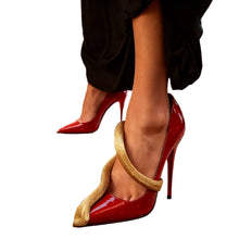 Load image into Gallery viewer, Gold Snake Wrap Sneakers