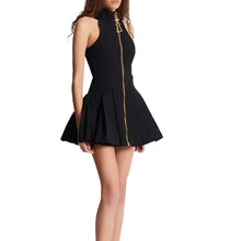 Load image into Gallery viewer, Gold Zipper Mini Dress