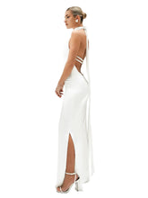 Load image into Gallery viewer, Backless Pearl Draped Dress