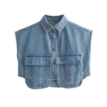 Load image into Gallery viewer, Denim Pocket Crop Top-Modern Baby Las Vegas