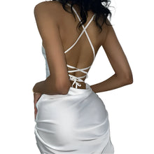 Load image into Gallery viewer, Satin Lace Patch Mini Dress-Modern Baby Las Vegas