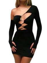 Load image into Gallery viewer, Hollow Out Bandage Mini Dress-Modern Baby Las Vegas