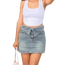 Load image into Gallery viewer, Medium Blue Folded Denim Skirt
