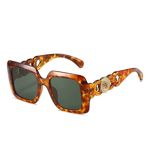 Square Vintage Gold Accent Sunglasses-Modern Baby Las Vegas