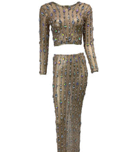 Load image into Gallery viewer, Crystal Striped Mesh Dress Set-Modern Baby Las Vegas