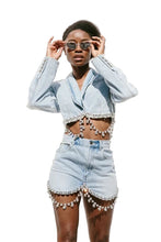 Load image into Gallery viewer, Drip Diamond Tassel Denim Set-Modern Baby Las Vegas