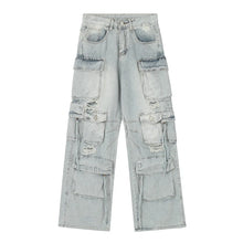 Load image into Gallery viewer, Wide Leg Denim Pocket Jeans